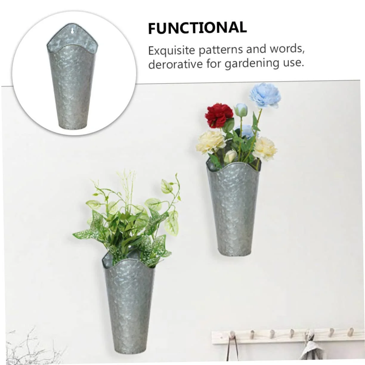 Настенные кашпо-вазы HEMOTON Железные Набор из 2 шт., фото №6