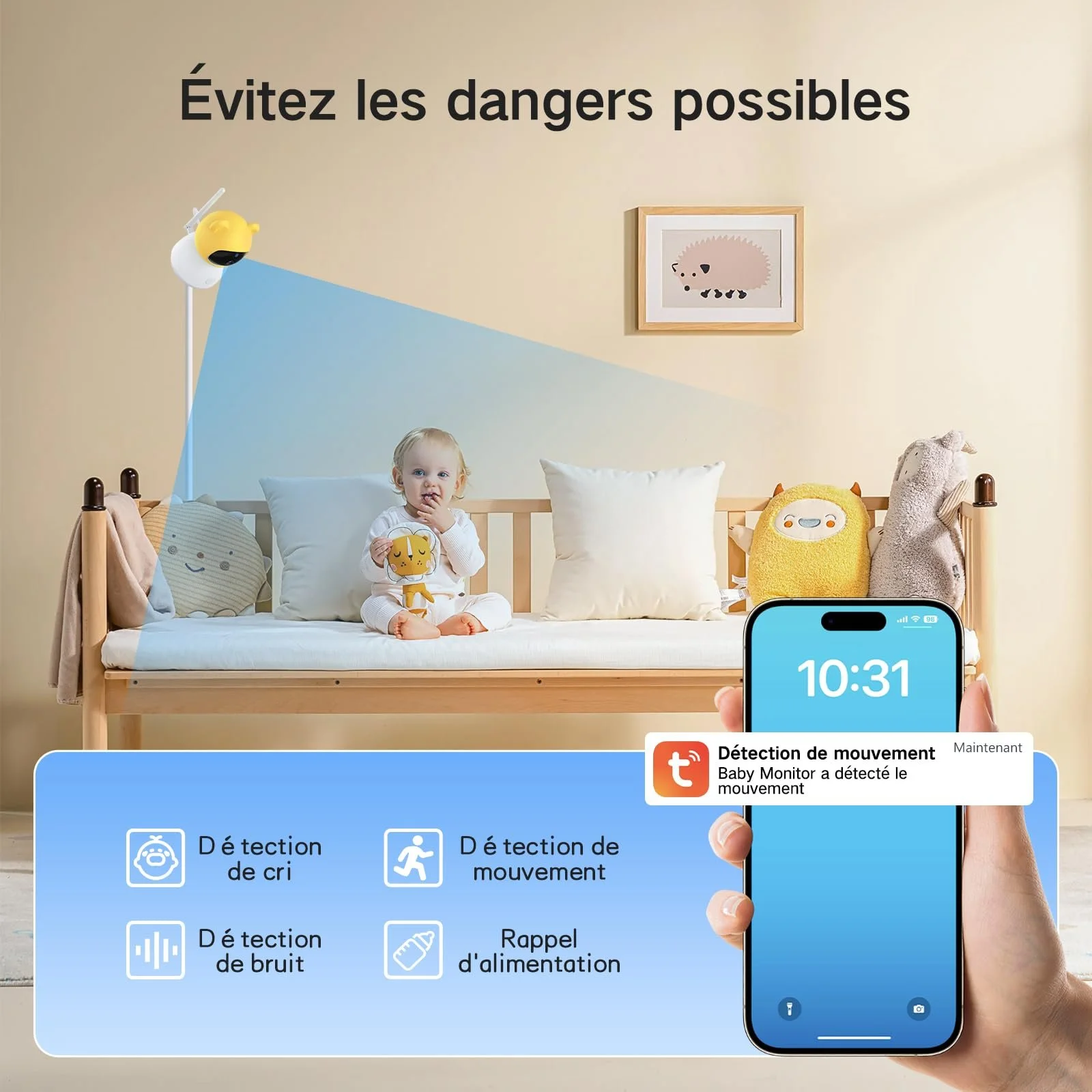 Відеоняня XPJ 2K WLAN 5 дюймів Night Vision Motion & Scream Intercom Lullabies, фото №9 Відеоняня XPJ 2K WLAN 5 дюймів Night Vision Motion & Scream Intercom Lullabies, фото №9