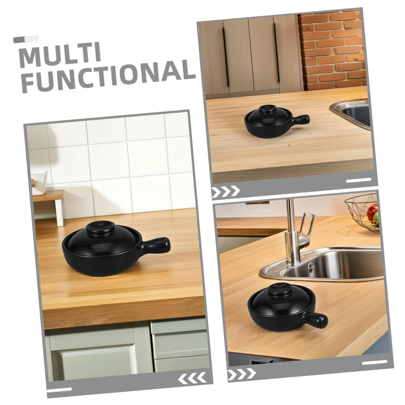 Кастрюля керамическая Терракотовая с крышкой, фото №9