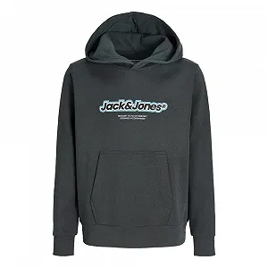Толстовка з капюшоном JACK & JONES Newton Branding для хлопчиків Сіра - Фото 1