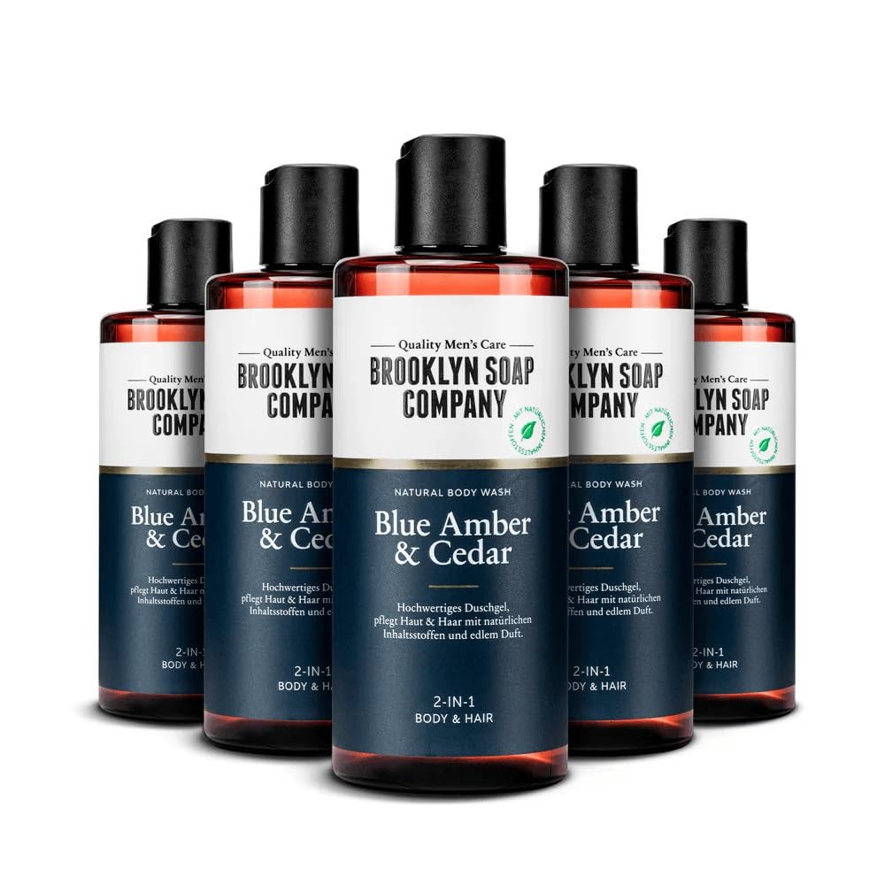 Гель для душа Brooklyn Soap Company Blue Amber & Cedar 2-в-1 для тела и волос набор из 5 шт, фото №1
