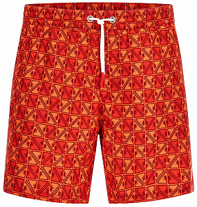 Мужские пляжные шорты GUESS / Оранжевые с принтом / Размер M - Фото 1