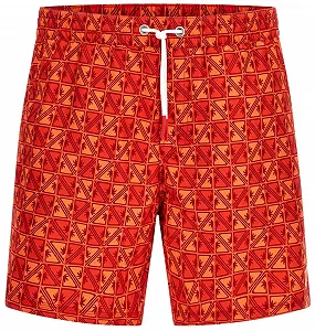 Чоловічі пляжні шорти GUESS / Помаранчеві з принтом / Розмір M - Фото 1