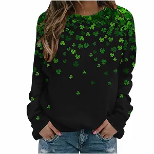 Свитшот Lemoiitea Женский Повседневный С принтом клевера - Фото 1