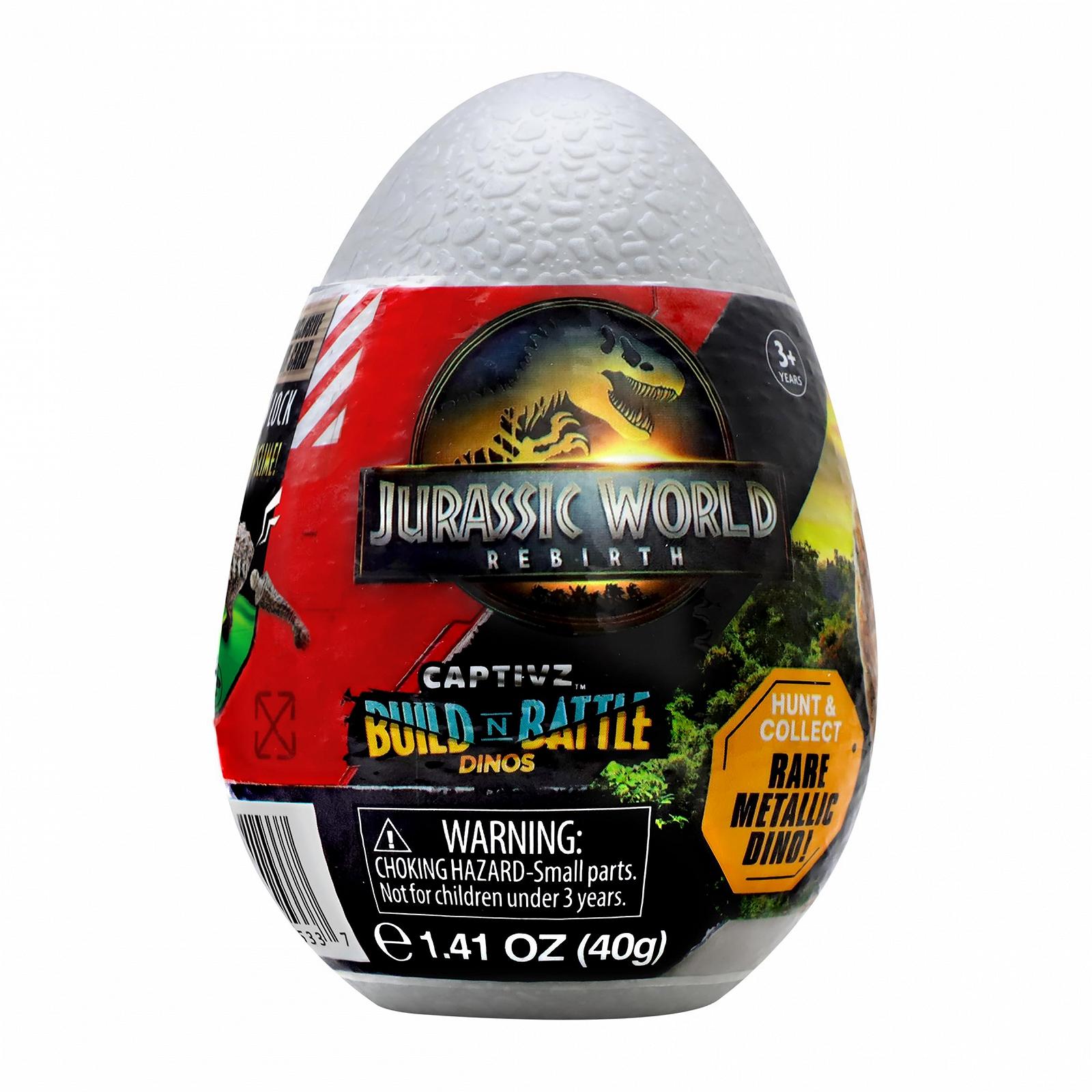 Фигурки динозавров Jurassic Captivz Rebirth, 12 штук в PDQ, 3 яйца в ряд, фото №1