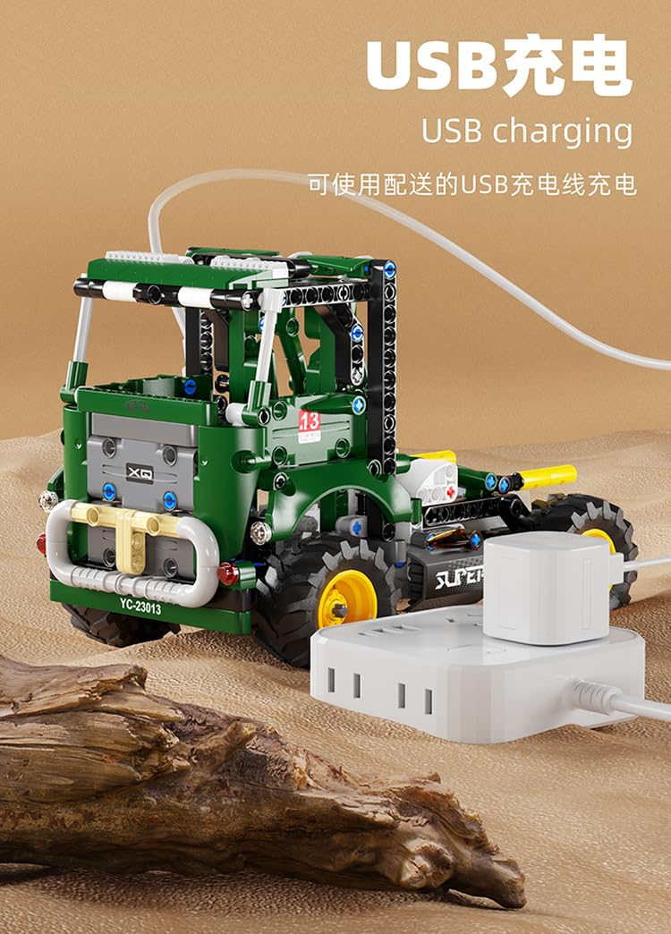 Игрушка Happy Build YC-23013 Monster Truck 3-in-1 Зеленый с дистанционным управлением Блочный конструктор 548 деталей, фото №1