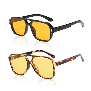 Солнцезащитные очки Ретро YSJCHEBS двойной мост поляризованный - Фото 1