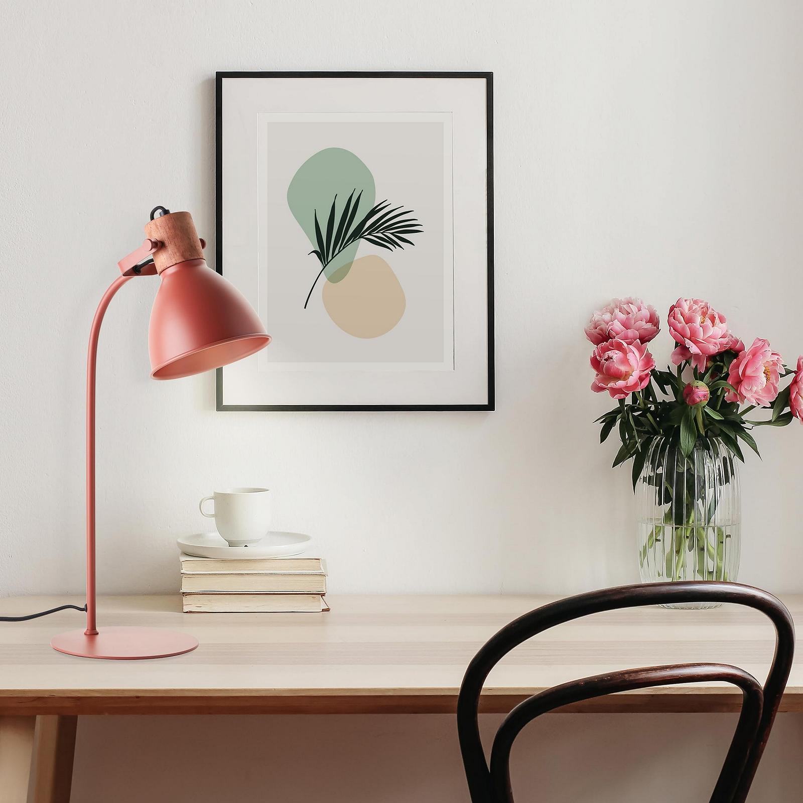 Настільна лампа Brilliant Erena 52 см Метал/Дерево Червона, фото №8