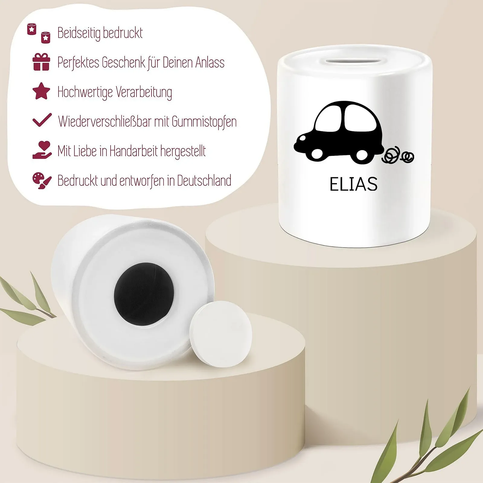 Скарбничка Skandi Style Driving Licence Dream Car Ceramic White, фото №4