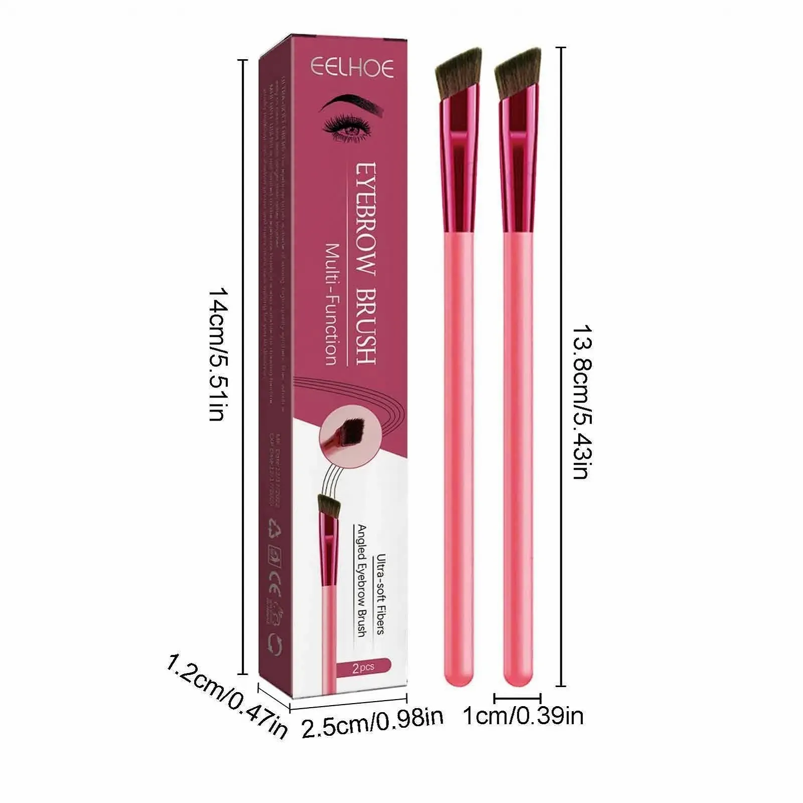 Пензлі для підводки AUTOECHO, скошений, багатофункціональний, для пудри, крему, гелю та воску, фото №2