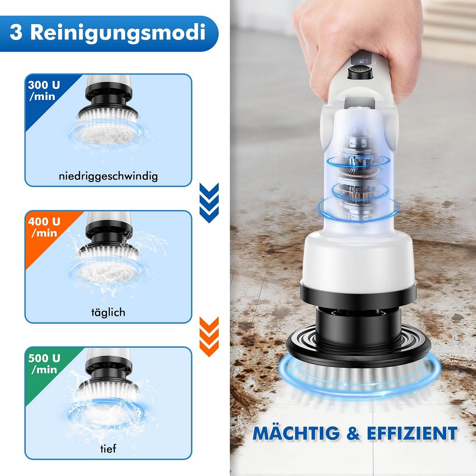 Электрическая щетка Spin Scrubber с 8 сменными насадками и регулируемой ручкой IPX7, фото №5