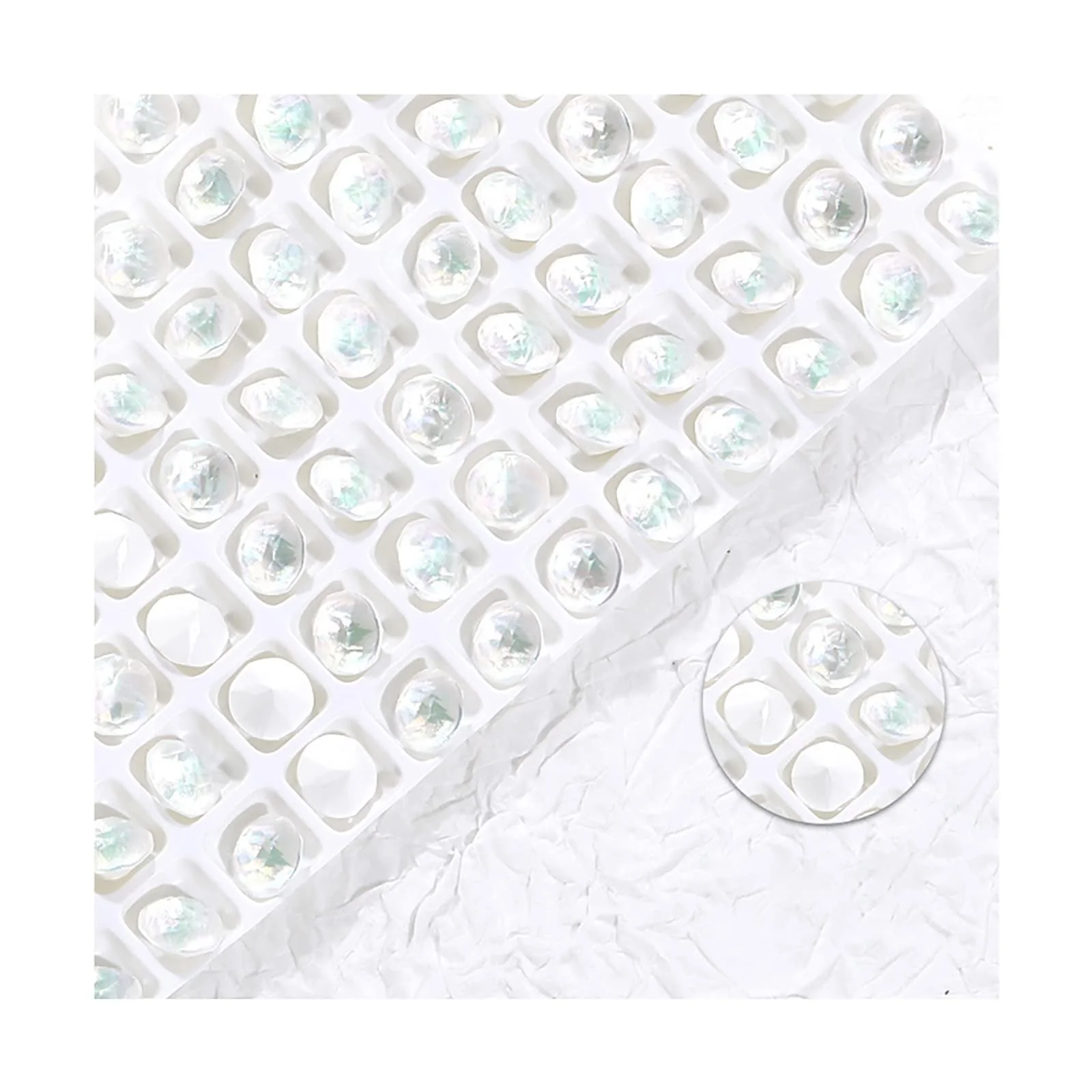 Принадлежности для дизайна ногтей Стразы Белое стекло 3D Блестки 8 x 8 x 6 мм (84 шт), фото №1