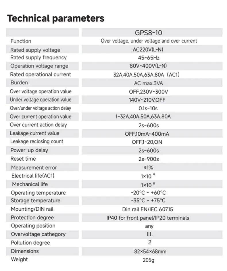 Пристрій захисту напруги та струму GEYA GPS8-10 Wi-Fi, фото №11
