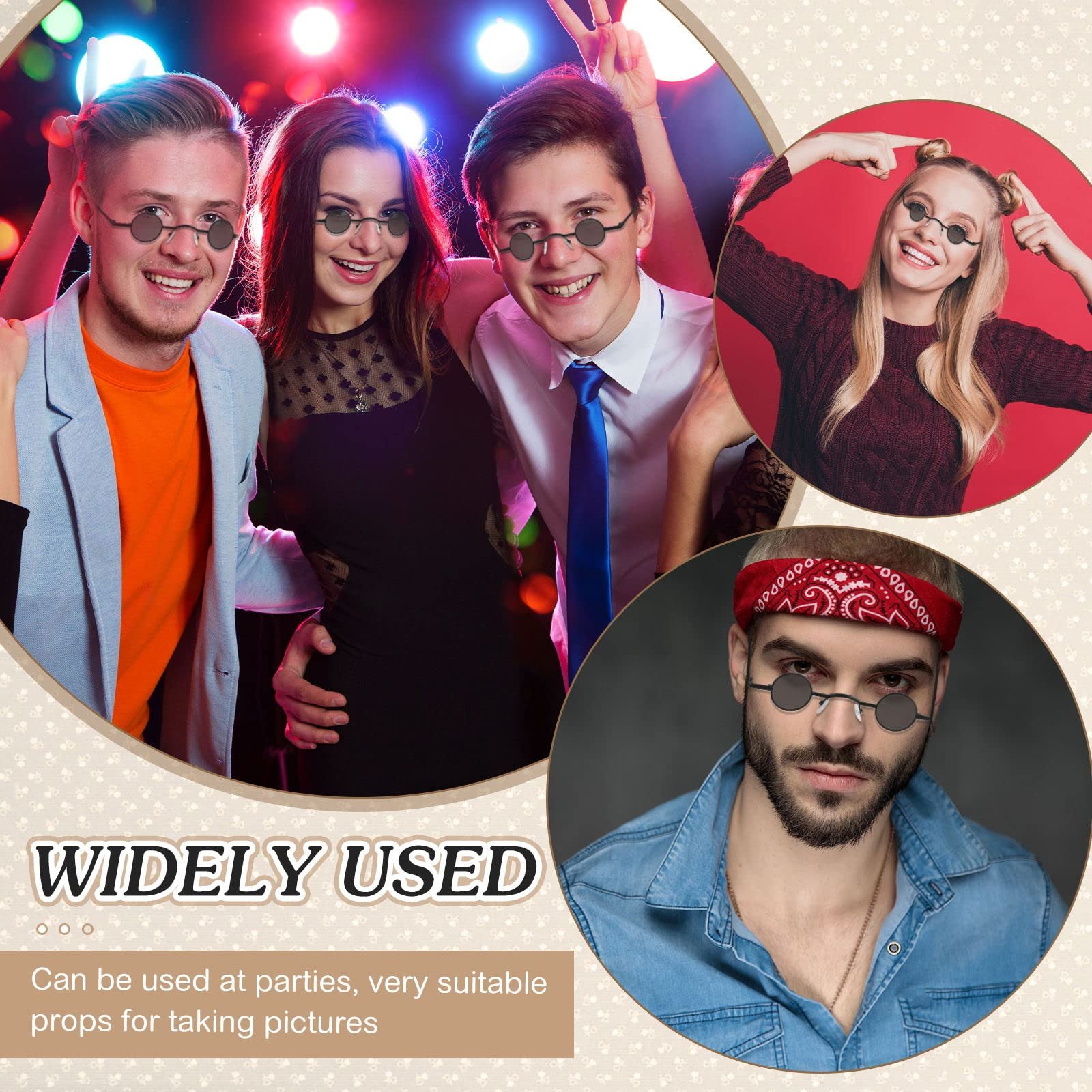 Вінтажні сонцезахисні окуляри Кругла металева оправа Ретро, фото №5