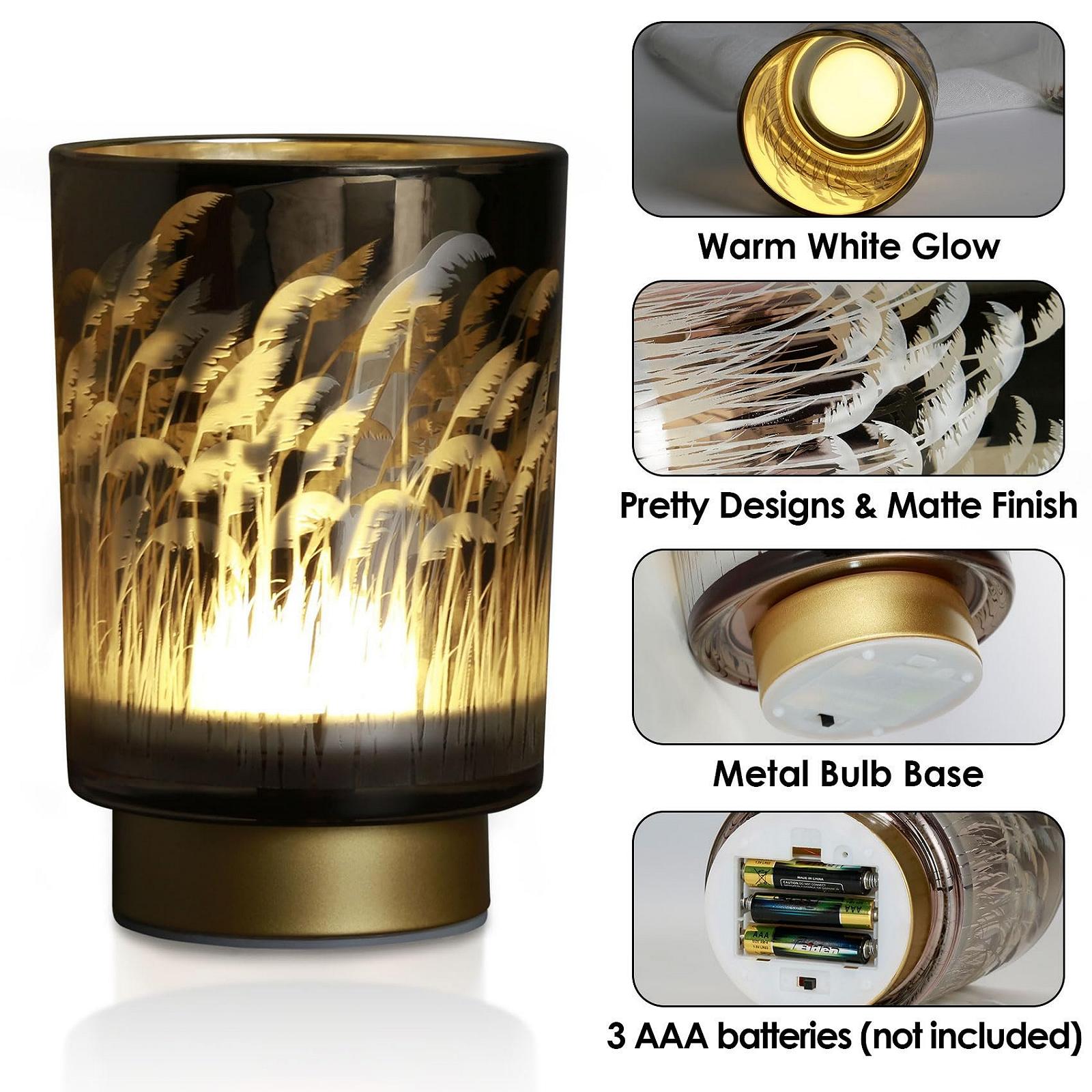 Настільна лампа Eywamage Small Battery Pampas Grass бездротова скляна з пультом керування та таймером, фото №4