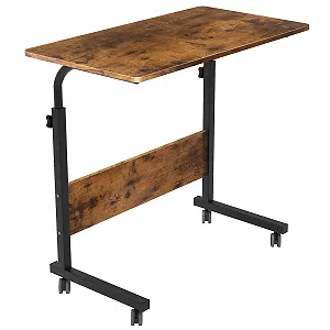 Столик для ноутбука Soges, приставной столик на колесиках, регулируемый по высоте столик для ПК, столик для ноутбука, подставка для ноутбука, столик для ухода за кроватью и диваном, 80 x 40 см - Фото 1