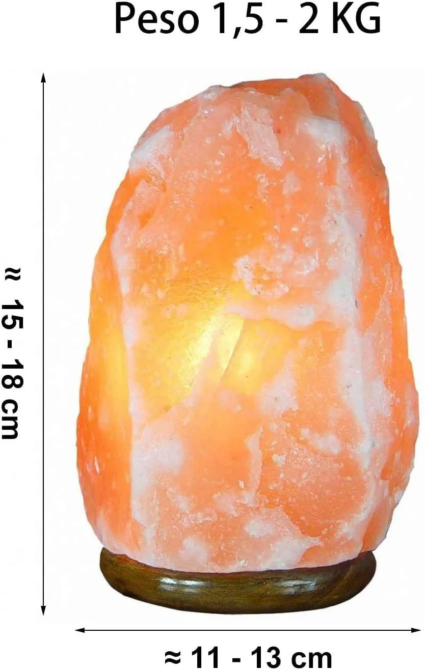 Сольова лампа H HANSEL HOME Himalaya 1.5-2 кг 100% натуральна Дерев'яна основа Пакистан, фото №2