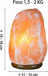 Сольова лампа H HANSEL HOME Himalaya 1.5-2 кг 100% натуральна Дерев'яна основа Пакистан synthetic.ua - Фото 1