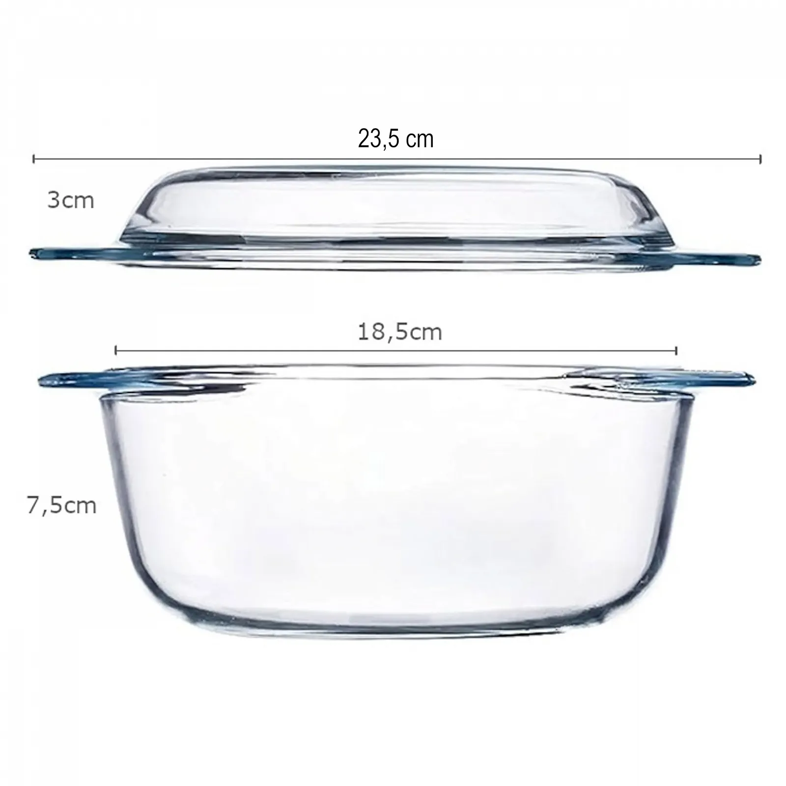 Форма для запекания Retoo круглая стеклянная 1.5 л 20.5 x 22.5 x 9.5 см прозрачная, фото №9