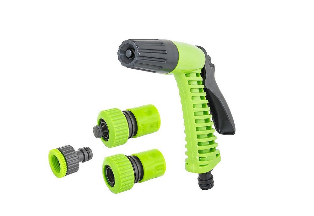 Набір для поливу MASTERTOOL 4 шт Пістолет/Адаптер 1/2" ВР-3/4" ВР/Конектор 3/4"/Конектор 3/4" STOP 92-9340, фото №1