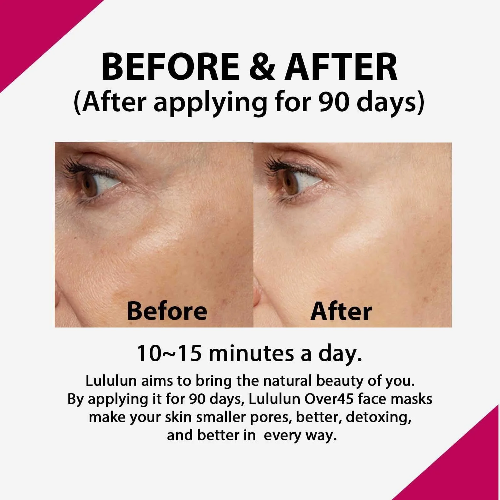 Тканинна маска Lululun Over 45 Зволожуюча - Антивікова (7 штук), фото №4 Тканинна маска Lululun Over 45 Зволожуюча - Антивікова (7 штук), фото №4