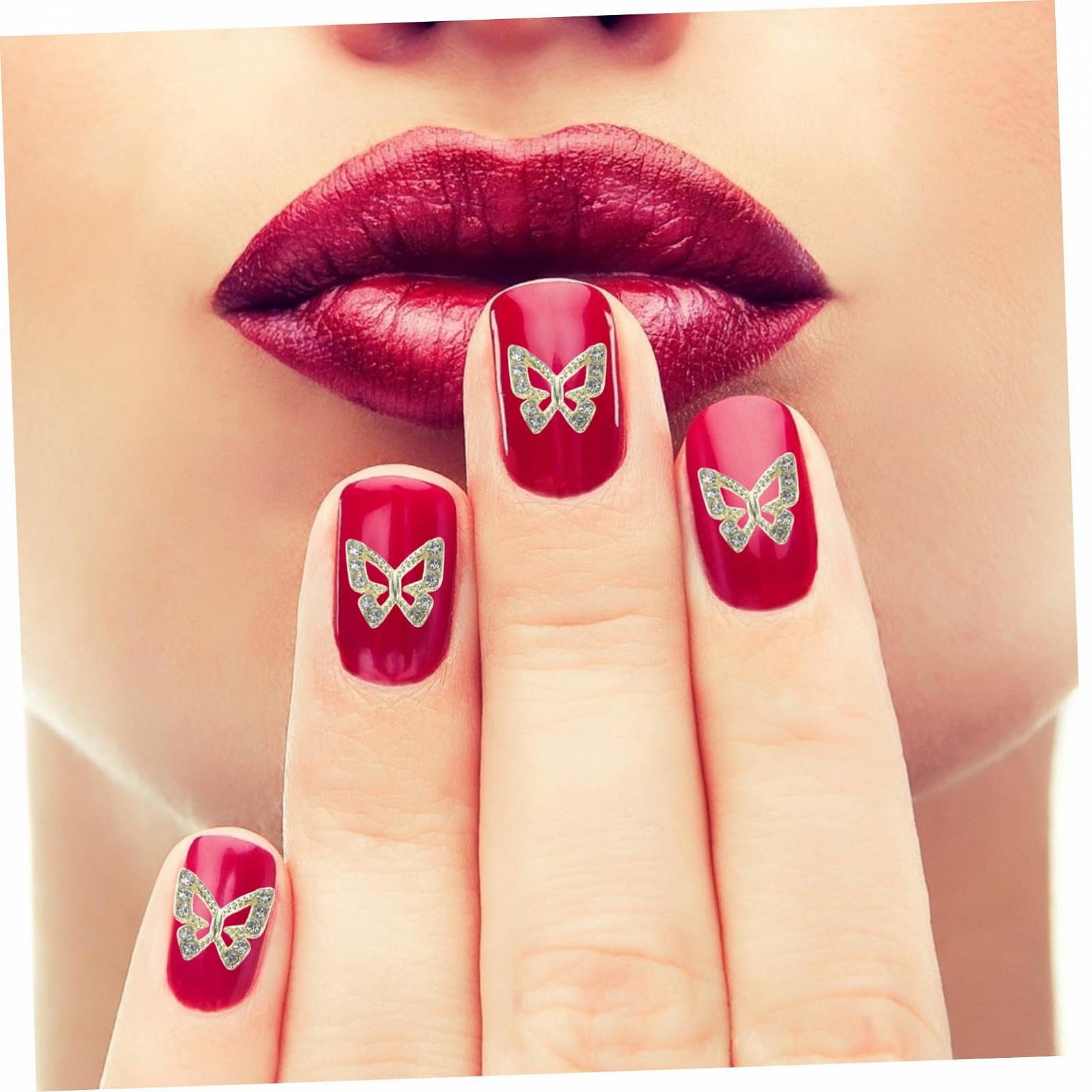 Украшения для ногтей FRCOLOR 20 шт. Бабочка для маникюра, блестящие украшения для дизайна ногтей и салонного использования, высококачественные украшения для ногтей со стразами, фото №3