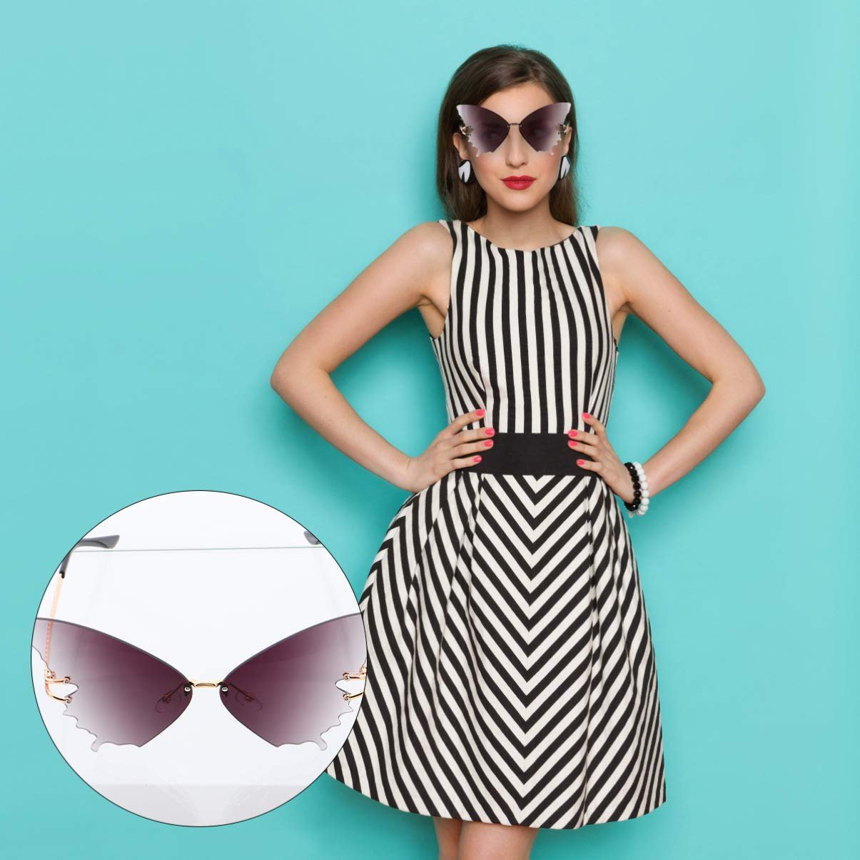 Сонцезахисні окуляри SOIMISS Безрамкові Метелик, фото №6