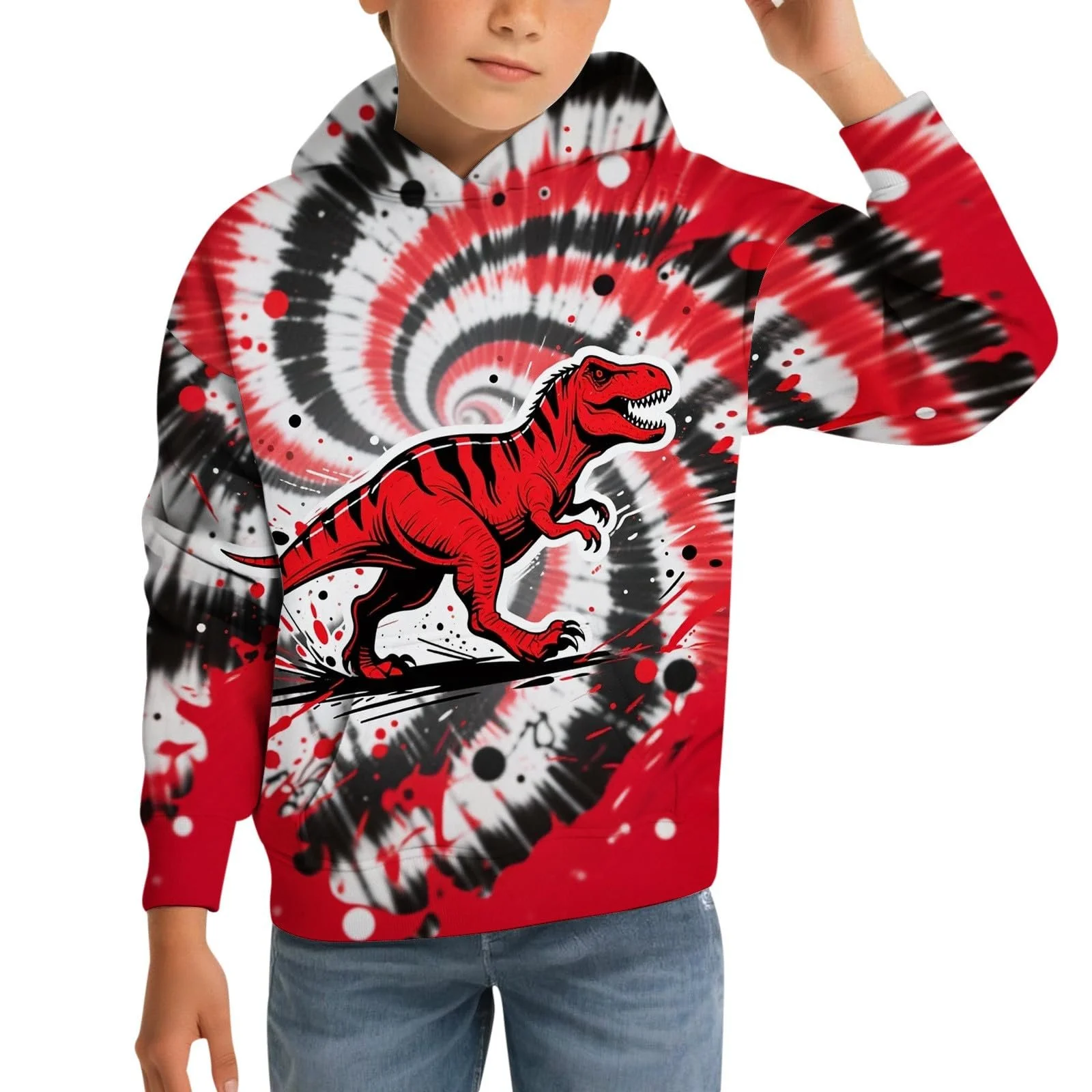 Худи для детей Mode Lässig Bedruckte Tasche Langarm Sport, фото №1