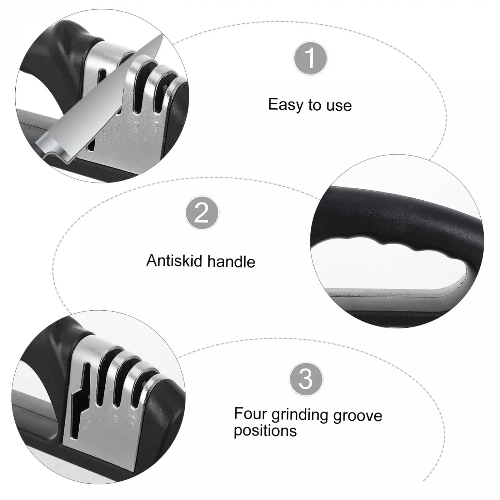 Точило для ножів VALICLUD регульоване вольфрамова сталь професійне антиковзне, фото №6