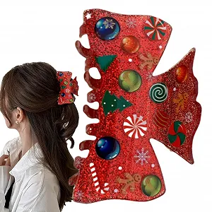 Заколка для волос Санта-Клаус Рождественская - Фото 1