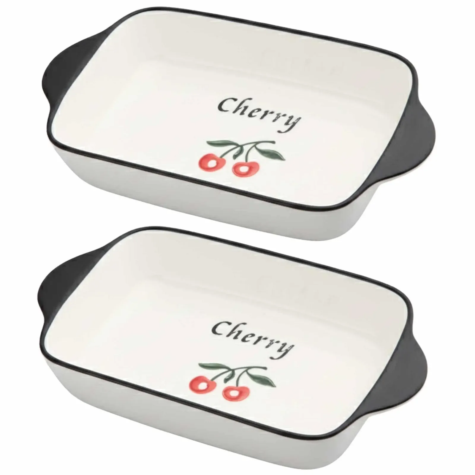 Формы для запекания керамические с дизайном Вишня 2 шт 23 x 12 x 5 см, фото №1
