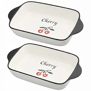 Формы для запекания керамические с дизайном Вишня 2 шт 23 x 12 x 5 см - Фото 1