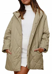 Женская Куртка Yming Свободный Крой Длинный Рукав Зимняя Повседневная - Фото 1