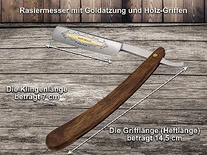 Набор для бритья Solingen Extra Robust Leather Razor Gold Etched 5.8" + паста synthetic.ua - Фото 1