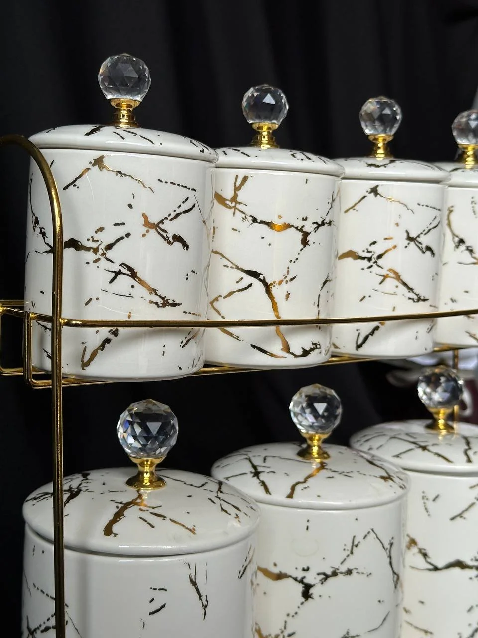 Набір для спецій на золотій підставці, фото №2 Набір для спецій на золотій підставці, фото №2