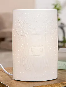 Настільна лампа GILDE Adelheid Porcelain Oval Pattern 28 x 18 см White Matt synthetic.ua - Фото 1