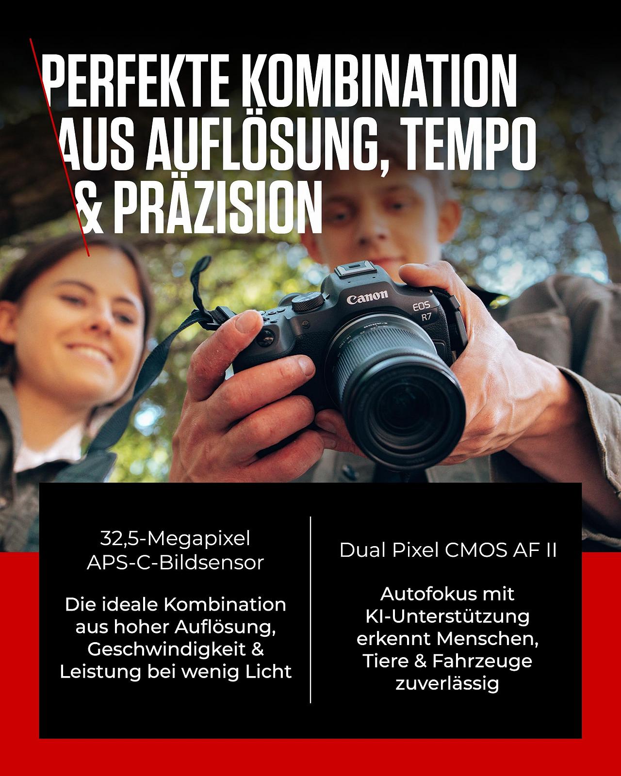 Беззеркальная камера Canon EOS R7 + Объектив RF-S 18-150 мм F3.5-6.3 IS STM (обновление DSLR, гибридная камера, видеозапись 4K/30p, до 15 кадров/с, WiFi) Черный, фото №3 Беззеркальная камера Canon EOS R7 + Объектив RF-S 18-150 мм F3.5-6.3 IS STM (обновление DSLR, гибридная камера, видеозапись 4K/30p, до 15 кадров/с, WiFi) Черный, фото №3