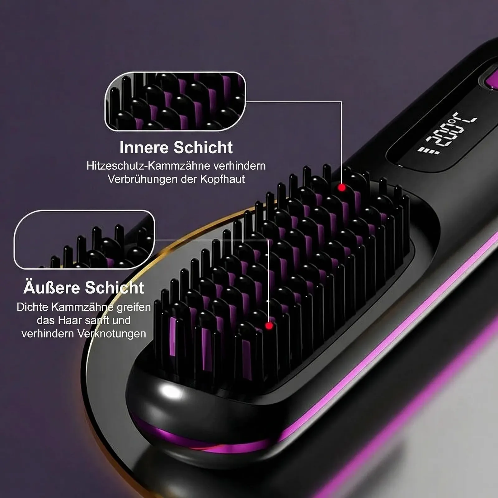 Щітка-випрямляч EverHaar GoBrush PRO портативна бездротова керамічна іонна 5 температурних режимів, фото №3 Щітка-випрямляч EverHaar GoBrush PRO портативна бездротова керамічна іонна 5 температурних режимів, фото №3