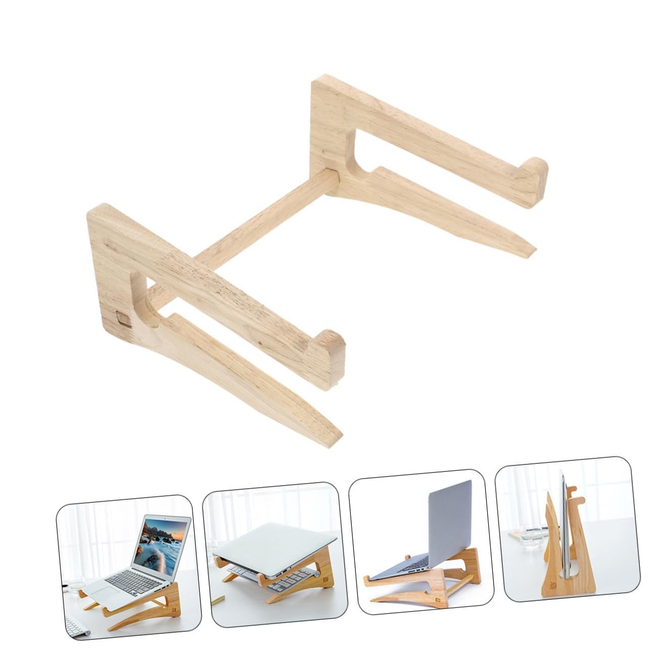 Підставка для ноутбука дерев'яна FRCOLOR для дому та офісу, тримач для клавіатури, ергономічна, фото №8 Підставка для ноутбука дерев'яна FRCOLOR для дому та офісу, тримач для клавіатури, ергономічна, фото №8