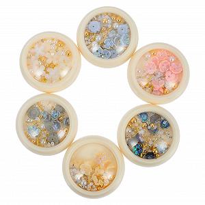 Набор для ногтей WOONEKY Бисер для ногтей, кристаллы, смола, 6 коробок - Фото 1