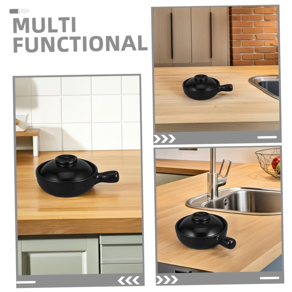 Глиняный горшок TOYANDONA Japanese Donabe с крышкой термостойкий для газовых плит, фото №3