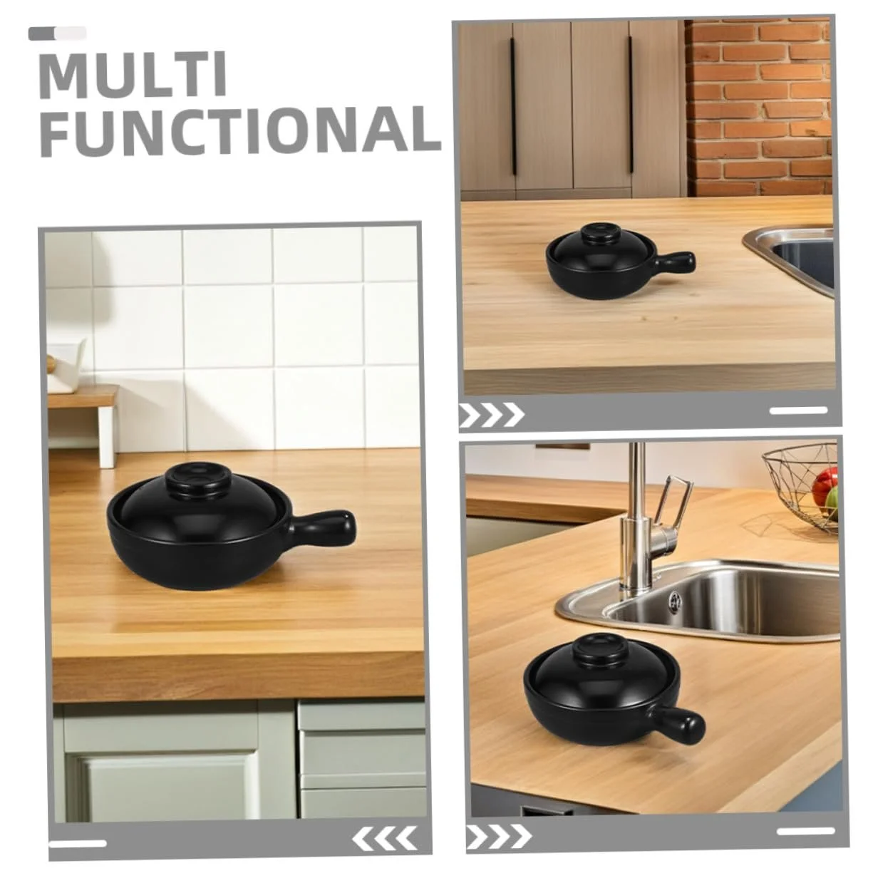 Глиняный горшок TOYANDONA Japanese Donabe с крышкой термостойкий для газовых плит, фото №3