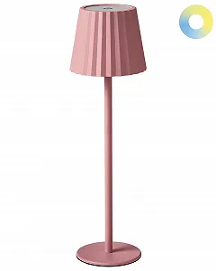 Настільна лампа Pombeiro LED Металева Сенсорна Хвиляста конусоподібна Рожева - Фото 1