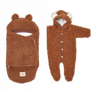 Комплект демісезоний для новонародженого Teddy коричневий - Фото 1