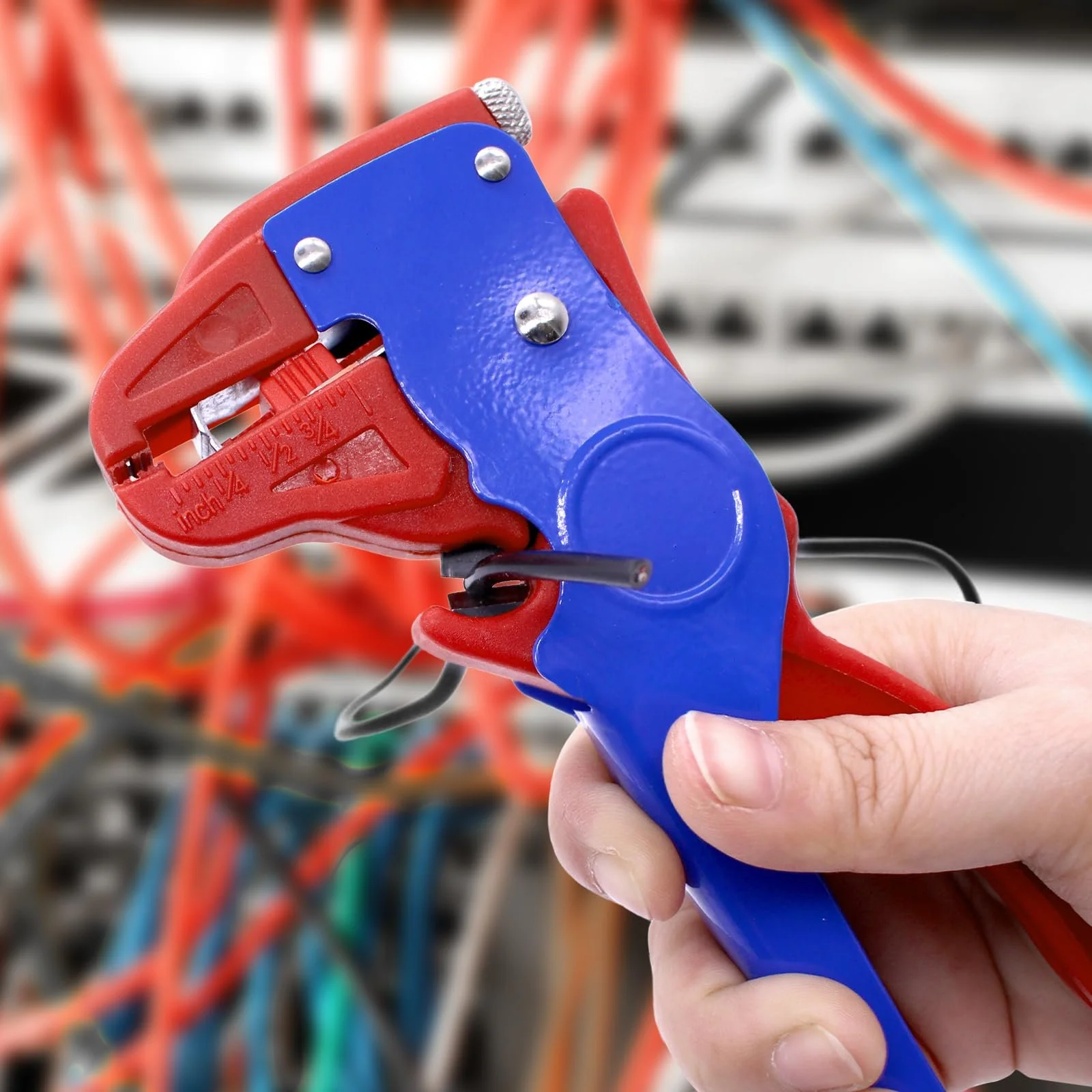Автоматический стриппер 2-в-1 0.2–6.0 мм² Синий и красный, фото №7