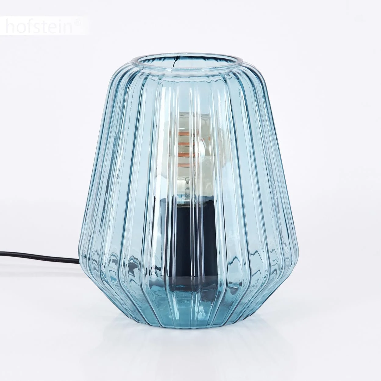 Настільна лампа HOFSTEIN Telhais метал/скло Ø17 см 1 x E27 чорна/синя, фото №9