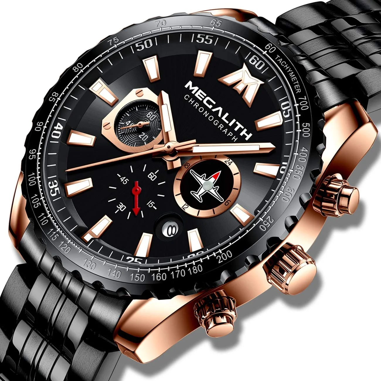 Годинник MEGALITH Чоловічий з нержавіючої сталі Хронограф, фото №2