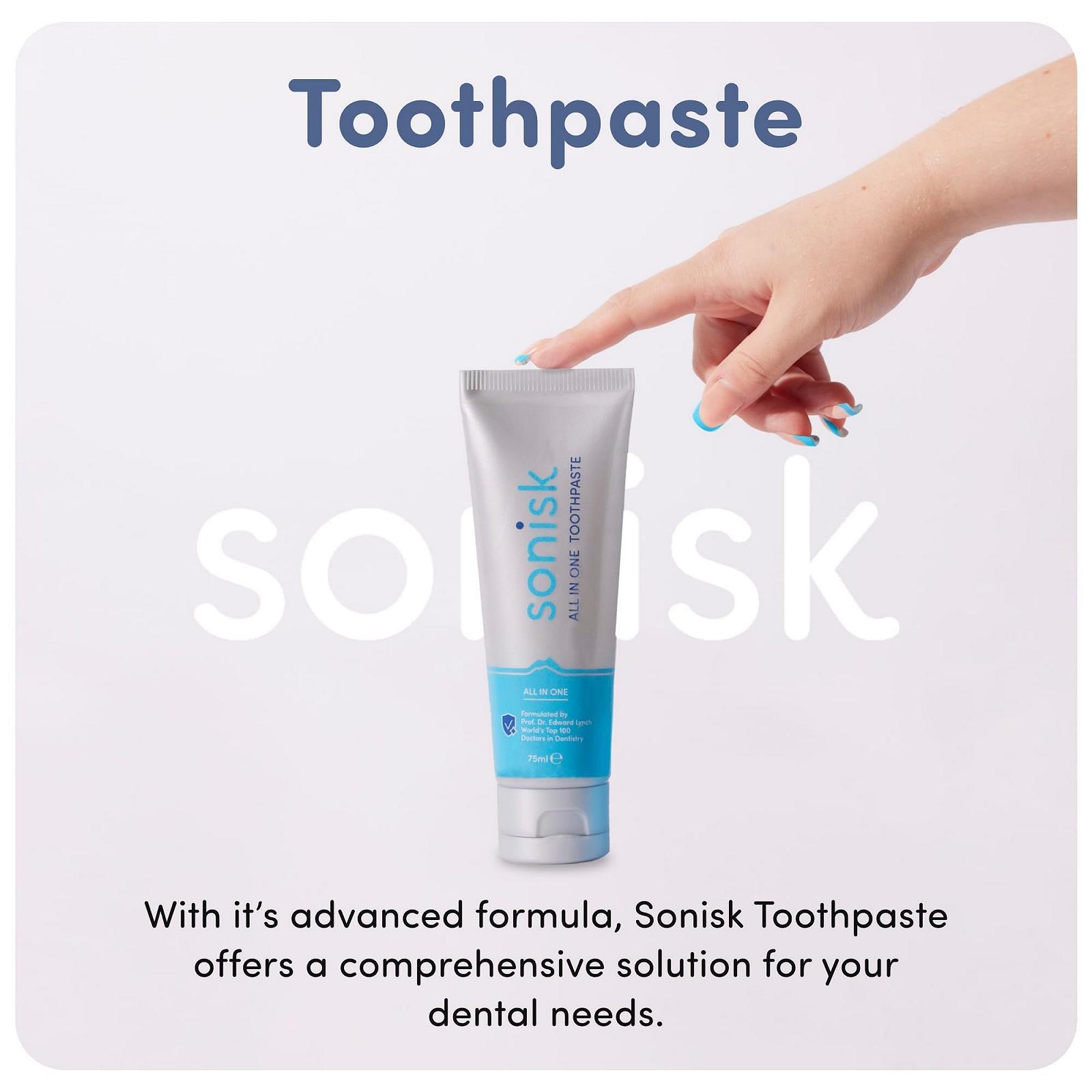 Электрическая Зубная Щетка Sonisk Pulse с 4 Сменными Насадками и Зубной Пастой Peachy Peach, фото №6