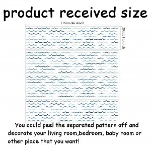 Наклейки на стіну SUPERDANT Blue Ocean Waves 4 листи 118 x 116 см synthetic.ua - Фото 1