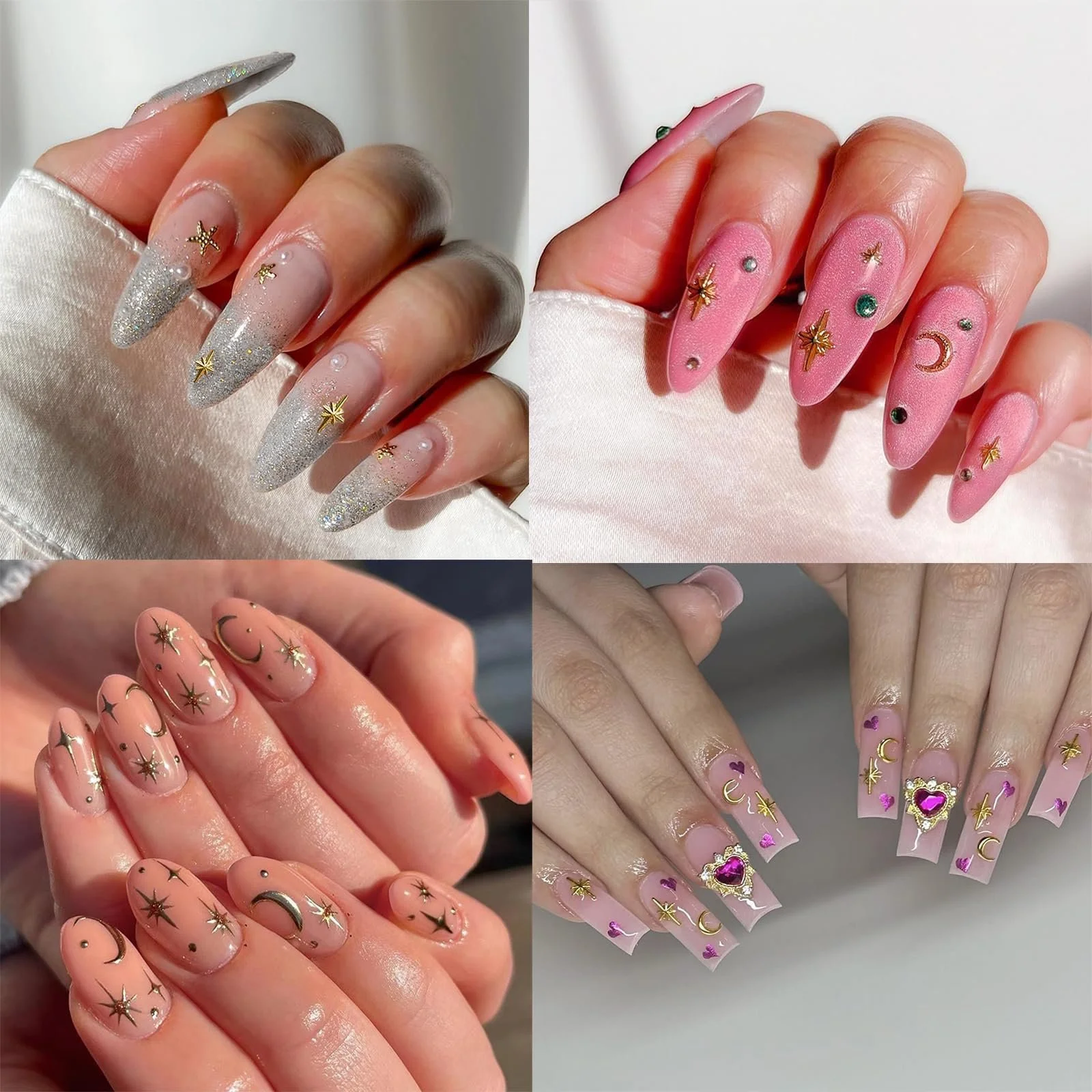 3D Металлические украшения для ногтей в форме золотой звезды, фото №5 3D Металлические украшения для ногтей в форме золотой звезды, фото №5